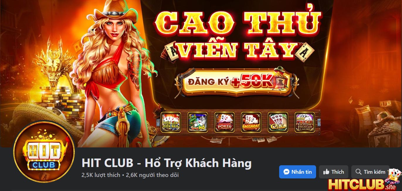 Liên hệ Hit Club trên Fanpage Facebook