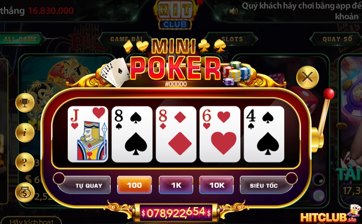 Cách quay mini poker dễ ăn thưởng