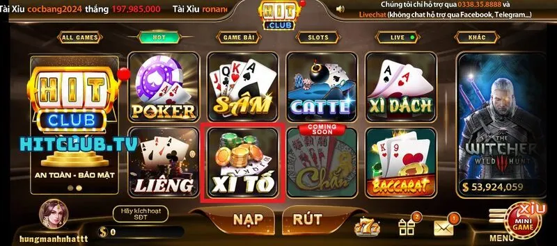 Sức hút khủng của game bài Xì tố Hit Club 