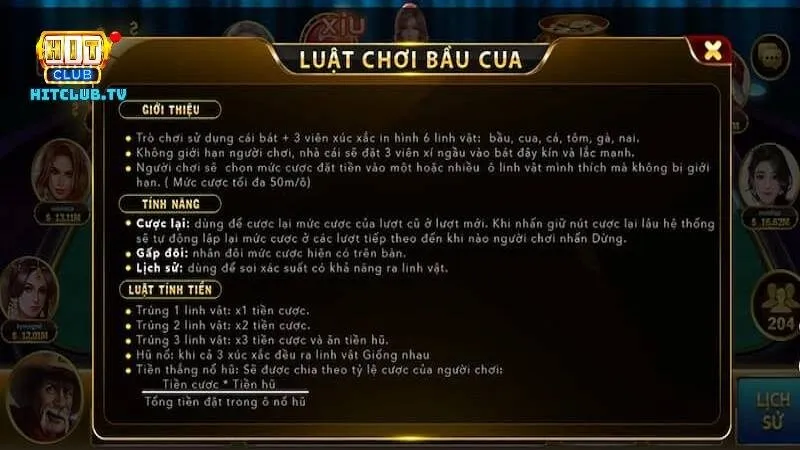 Hướng dẫn cách chơi Bầu Cua tại Hit club